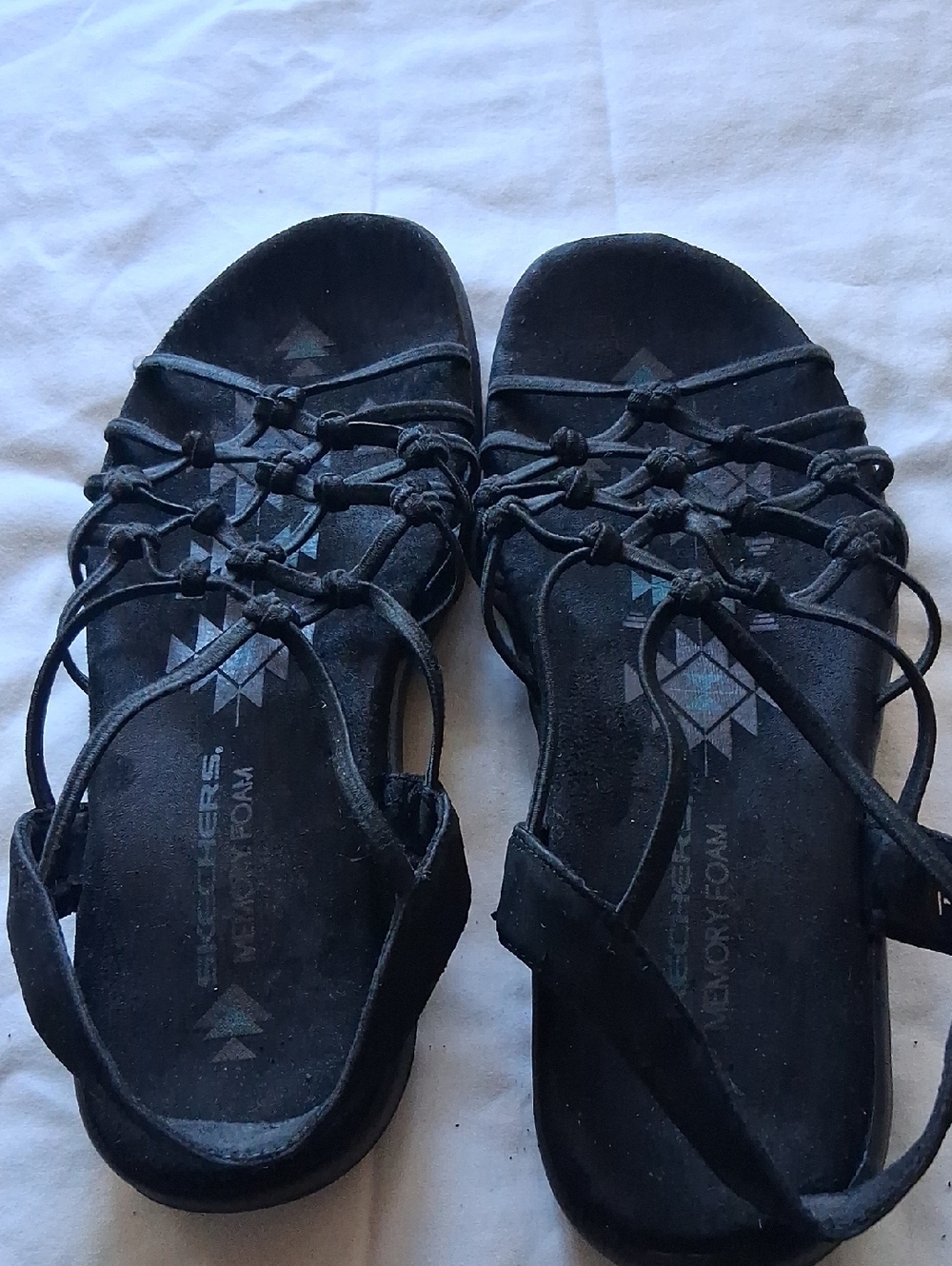 Skechers Women's Black Knotted Strap Sandals